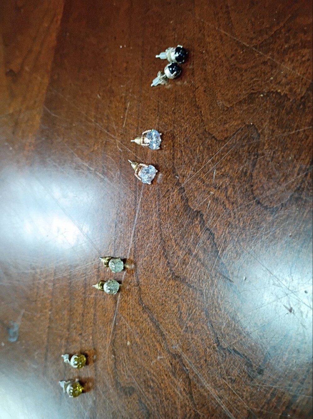 Gold-Tone Clear Crystal Stud Earrings - Pair